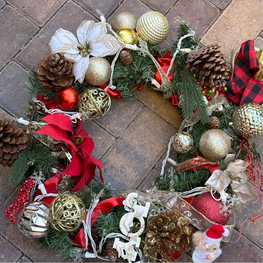 handmade christmas door wreath